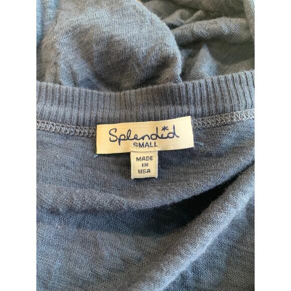 Splendid Women's Round Neck Pullover T-Shirt Long Sleeve Blue Size Small - Picture 3 of 5